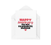 Tongue in Peach CBH1946 Cartes d'anniversaire - Happy Anniversary to My Favourite Human - Cartes romantiques - Cartes d'anniversaire de mariage - Cartes pour mari et femme - CBH1946