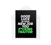 Tongue in Peach CBH2009 Cartes amusantes pour un nouvel emploi - Bonne chance dans votre nouveau travail - Cartes de travail - Cartes de bureau