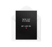 Tongue in Peach CBH455 Carte humoristique pour couple, mari ou femme, avec inscription « You're A Bit Of A Psycho, pour elle pour lui et pour lui I Love You »