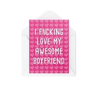 Tongue in Peach CBH530 Carte d'anniversaire pour petit ami Inscription I F*cking Love My Awesome Boyfriend