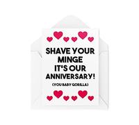 Tongue in Peach CBH536 Carte d'anniversaire humoristique pour petite amie Inscription Shave Your M*nge for Her Wife From Boyfriend Husband Best Friend