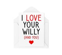 Tongue in Peach CBH75 Carte d'anniversaire humoristique pour petit ami avec inscription « I Love Your Willy Greeting »