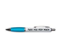 Tongue in Peach Stylo à bille fantaisie amusant | F You Very Much | Papeterie humoristique | Turquoise - PP145