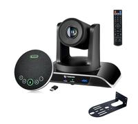 TONGVEO Système de caméra de salle de conférence 4K PTZ, suivi automatique, zoom 20x, caméra PTZ 4K, sorties HDMI LAN et kit mains libres Bluetooth avec microphone pour grandes réunions à distance
