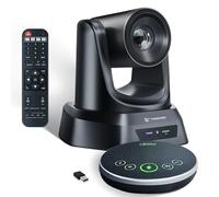 TONGVEO Système de caméra de Salle de conférence avec Haut-Parleur Bluetooth, kit de caméra vidéo PTZ USB 3X 1080P 60fps pour réunion d'église, Fonctionne avec Les équipes Microsoft, Zoom, PC