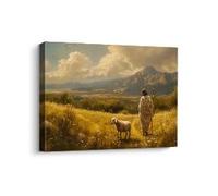 TONGYINLI Affiche « Chemin du Berger », impression sur toile | Décoration murale religieuse chrétienne pour salon, œuvre d'art (60 x 90 cm/sans cadre)