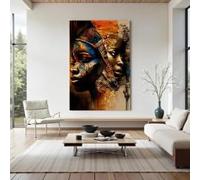 TONGYINLI Affiche représentant une femme africaine, portrait tribal abstrait, grande toile murale, pour salon, décoration intérieure (40 x 60 cm/sans cadre)