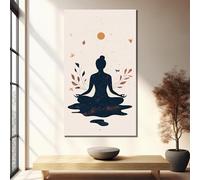 TONGYINLI Affiches et estampes d'art minimaliste | Peinture sur toile « Méditation Zen » | Décoration murale pour l'équilibre spirituel (30 x 50 cm avec cadre intérieur)