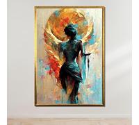 TONGYINLI Affiches et estampes Guerrières Éthérées, Peinture Abstraite de Femme, Art sur Toile Féminin Divin, Décoration Murale Spirituelle (80x120cm/Cadre Intérieur)