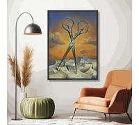 TONGYINLI Affiches et estampes surréalistes « Ciseaux dansants », art mural classique de Salvador Dalí, décoration abstraite pour la maison, peinture surréaliste (50 x 70 cm/sans cadre)