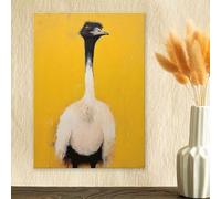 TONGYINLI Affiches et impressions d'autruche mignonnes, tableaux d'art mural rétro simple, peintures d'animaux pour salon, décoration murale pour la maison (20 x 30 cm, sans cadre)