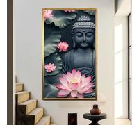 TONGYINLI Affiches et impressions de Bouddha serein, images artistiques de fleurs de lotus | Décoration murale zen sur toile | Affiche de méditation pour la maison (40x70cm/sans cadre)