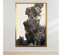 TONGYINLI Affiches et impressions « Femme de fumée », fresque abstraite de déesse, peinture sur toile silhouette féminine, art mural surréaliste, décoration intérieure (70 x 100 cm/sans cadre)