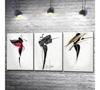 TONGYINLI Ensemble de 3 tableaux sur toile, affiches et impressions minimalistes chics représentant la silhouette d'une femme, décoration murale pour chambre ou bureau (70 x 100 cm x 3 / sans cadre)