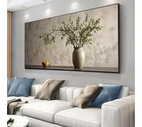 TONGYINLI Grande peinture sur toile vintage simple avec branches d'olivier, affiche d'art mural, décoration d'intérieur pour chambre à coucher, salon, cadre 80 x 160 cm
