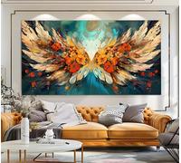 TONGYINLI Impression sur toile abstraite représentant des ailes, peinture à l'huile, art mural, affiches et impressions, décoration religieuse pour chambre à coucher, sans cadre, 65 x 130 cm