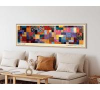 TONGYINLI Impression sur toile de peinture abstraite, art mural géométrique moderne, affiches d'œuvres d'art patchwork (60x180cm/sans cadre)