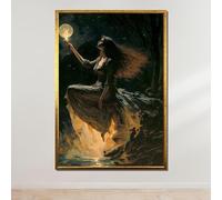 TONGYINLI Peinture sur toile, affiches et impressions artistiques au clair de lune enchanteur, images de femmes fantastiques, décoration murale de style gothique (50x70cm/sans cadre)