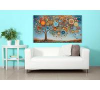 TONGYINLI Tableau sur toile Arbre de Vie, reproduction d'une peinture célèbre moderne, grand format, idéal pour la décoration du salon et du bureau, prêt à accrocher (40 x 80 cm, sans cadre).