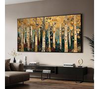 TONGYINLI Tableau sur toile « Forêt de bouleaux » de Gustav Klimt, art mural abstrait moderne, affiches et impressions « Arbres dorés », art de paysage naturel (80 x 140 cm/sans cadre)