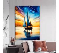 TONGYINLI Tableau sur toile représentant un voilier, affiches et impressions sur la mer, décoration murale moderne pour salon, cadre 20 x 30 cm