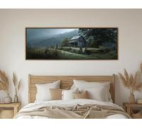 TONGYINLI Tableau sur toile représentant une ancienne ferme en bois, art mural esthétique, affiches et impressions de paysages, pour le salon, décoration intérieure (30 x 90 cm/sans cadre)