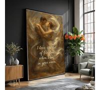 TONGYINLI Toile « Étreinte », Couple dansant, Citation d'amour, Décoration murale, Relation intime, Affiche, Peinture sur toile (80x120cm/Sans cadre)