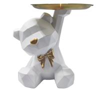 Tongyixin Sculpture décorative ours kawaii avec plateau de rangement, convient pour les petits objets tels que les clés, les cosmétiques, les bijoux, etc., décorations ours en résine