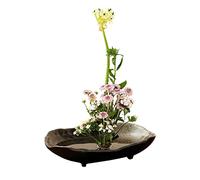 TONGYOU Vase japonais en céramique Ikebana pour arrangements floraux, récipient d'arrangement floral pour vase Ikebana et grenouille florale ronde A06