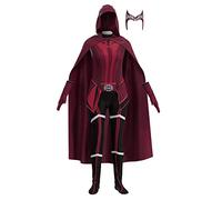 Tongyundacheng Costume de sorcière rouge de Wanda Maximoff avec coiffe, costume d'Halloween pour femme adulte