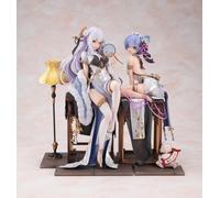 Tongyundacheng Figurines d'anime Re:0 - Emilia/Rem/Ram - Figurine d'action en PVC de 23 cm - Version Cheongsam - Pose assise - Figurine de fille - Décoration de collection