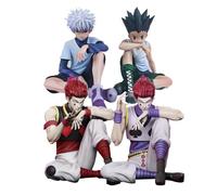 Tongyundacheng Hisoka Anime Figure Gon Freecss et Killua Zaoldyeck Figurine d'action en PVC assis Modèle Statue Anime à collectionner Décoration de bureau