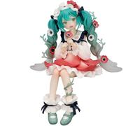 Tongyundacheng Kawaii - Figurine Miku - Miku - Position assise - 14 cm - Modélisation de fée lotus argentée - Pièce de collection - Statue en PVC