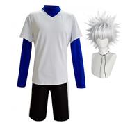 Tongyundacheng Killua Zoldyck - T-shirt de cosplay Gon Freecss - Ensemble de costume de personnage de l'anime - Uniforme de cosplay d'Halloween - Costume de jeu de rôle pour homme et femme