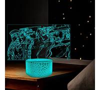 Tongyundacheng Lampe de nuit LED Anime JoJo's Bizarre Adventure Figures de manga 3D Lampe illusion 7 couleurs avec fonctions tactile et télécommande, lampe de bureau pour décoration de chambre