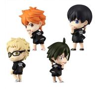 Tongyundacheng Lot de 4 figurines Haikyuu Hinata Shoyo/Tobio Kageyama/Tsukishima Kei Figurine Modèle 7 cm Mini personnage Statue en PVC Décoration de la maison Ornements de bureau