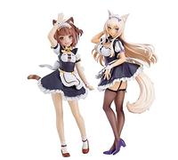 Tongyundacheng Nekopara Azuki Lot de 2 figurines en PVC en forme de noix de coco pour décoration de bureau 20 cm