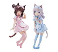Tongyundacheng Nekopara Figurine Chocola et Vanille de 18 cm - Personnages mignons de style soubrette - Modèle de collection - Décoration de bureau - Cadeaux