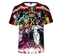 Tongyundacheng Overlord T-Shirt Anime 3D Impression Albedo Ainz Ooal Robe Cosplay Manches Courtes Tee Top Summer Casual Homme T-shirt, Type 1, M