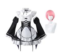 Tongyundacheng Rem/Ram Costume de cosplay avec chaussettes et couvre-chef - Kit complet - Costume d'Halloween pour femme et fille