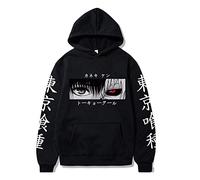 Tongyundacheng Tokyo Ghoul Sweat à capuche imprimé anime Kaneki Ken Cosplay Pull à manches longues décontracté Streetwear, Noir , S