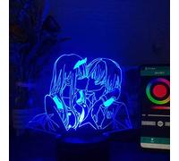 Tongyundacheng Veilleuse LED illusion 3D Darling in The FRANXX 02 Zero Two Anime Figure 16 couleurs changeantes Lampe de table pour chambre d'enfant fille Décoration d'anniversaire