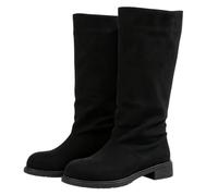 Tongyusm femmes genou hautes bottes ronde orteil élastique mode daim élastique automne hiver bottes hautes pour mariage anniversaire fête date robe
