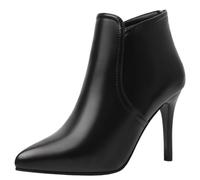 Tongyusm Femmes pointé orteil mi-talon cheville bottes talons Stiletto robe chaussures automne hiver bottes pour la date fête nuit de vacances