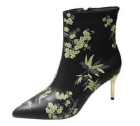 Tongyusm Femmes pointé orteil mi-talon cheville bottes talons Stiletto robe chaussures automne hiver bottes pour la date fête nuit de vacances