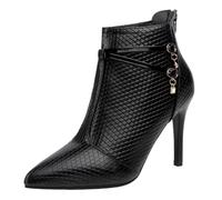Tongyusm Femmes pointé orteil mi-talon cheville bottes talons Stiletto robe chaussures automne hiver bottes pour la date fête nuit de vacances