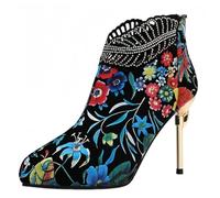 Tongyusm Femmes pointé orteil mi-talon cheville bottes talons Stiletto robe chaussures automne hiver bottes pour la date fête nuit de vacances