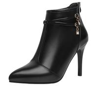 Tongyusm Femmes pointé orteil mi-talon cheville bottes talons Stiletto robe chaussures automne hiver bottes pour la date fête nuit de vacances