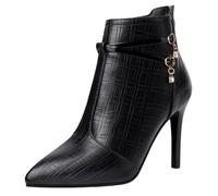 Tongyusm Femmes pointé orteil mi-talon cheville bottes talons Stiletto robe chaussures automne hiver bottes pour la date fête nuit de vacances