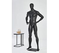 Tonhan Mannequin noir mat laqué pour homme ou femme en forme de bouche chic et élégant de qualité supérieure pour femme debout (M23-8 homme debout noir)